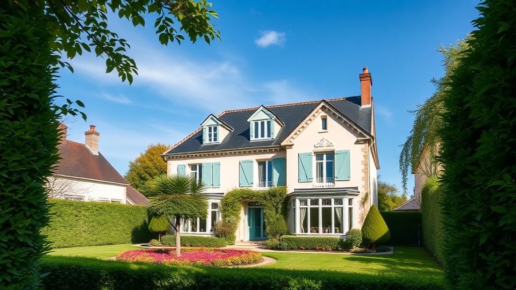 Maison individuelle avec jardin dans un quartier résidentiel de Nantes