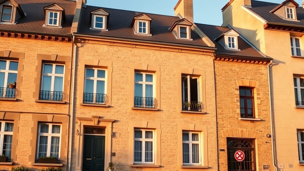 Façade en pierre d'une maison de quartier ancien à Nantes
